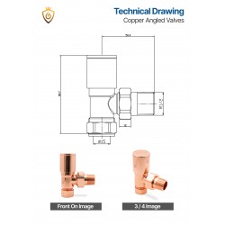 Angled Copper Radiator Valves - Technical Drawing