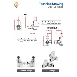 Dual Fuel Radiator Valves Technical Drawing