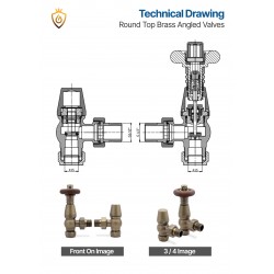 Antique Brass Traditional Valves Technical Drawing