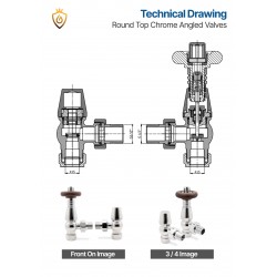 Chrome Traditional Valves Technical Drawing