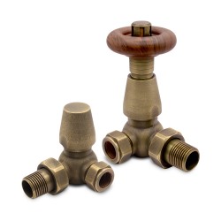Antique Brass Traditional Thermostatic Radiator Valves Corner