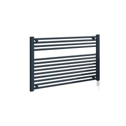 Straight Anthracite Towel Rail - 900 x 600mm - 300w Thermostatic Option