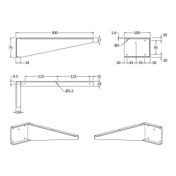 Shelf Support Brackets - Technical Drawing