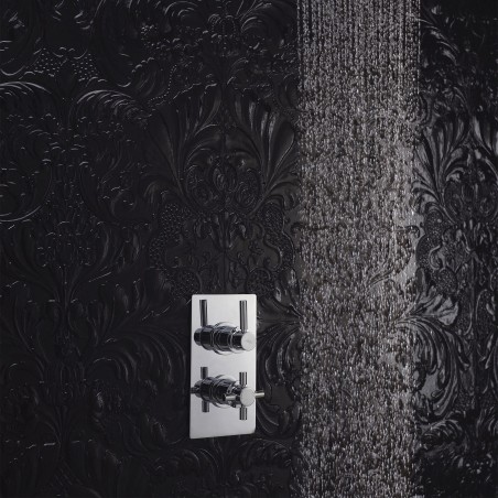 Tec Pura Twin Concealed Thermostatic Valve Rectangular Plate