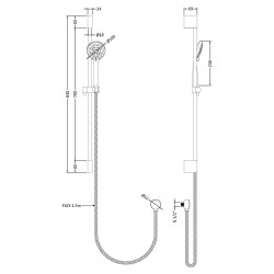 Slimline Slider Rail Kit - Technical Drawing