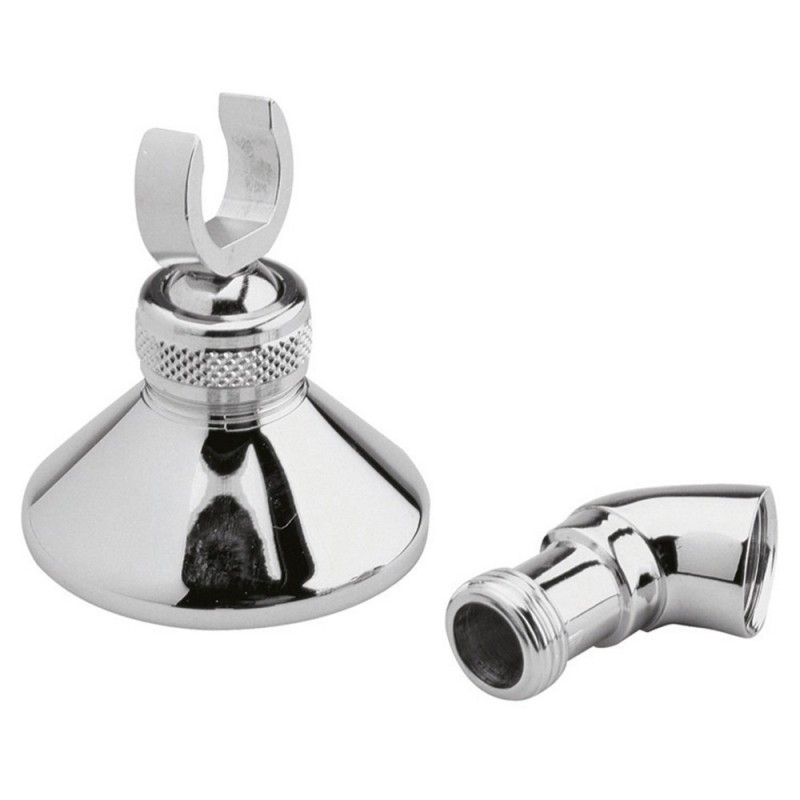 Chrome Plated Brass Shower Handset Wall Bracket & Elbow