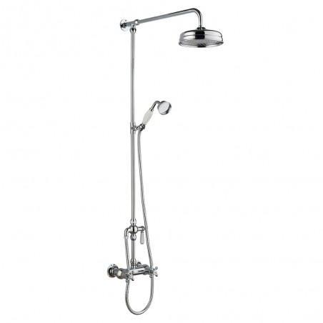 Traditional Thermostatic Shower Valve and Rigid Riser Kit with Diverter