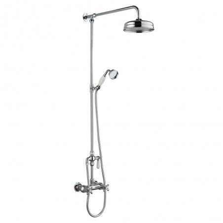 Traditional Thermostatic Shower Valve and Rigid Riser Kit with Diverter