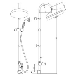 Traditional Rigid Riser Kit With Concealed Elbow - Technical Drawing
