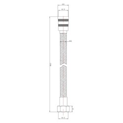 1.75M Shower Flex Hose - Technical Drawing