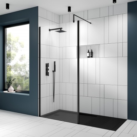 Matt Black Square Shower Fixed Head 200mm