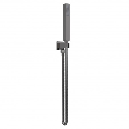 Square Outlet Elbow, Parking Bracket, Shower Hose and Handset - Brushed Pewter