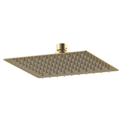 Brushed Brass Square Shower Fixed Head 200mm