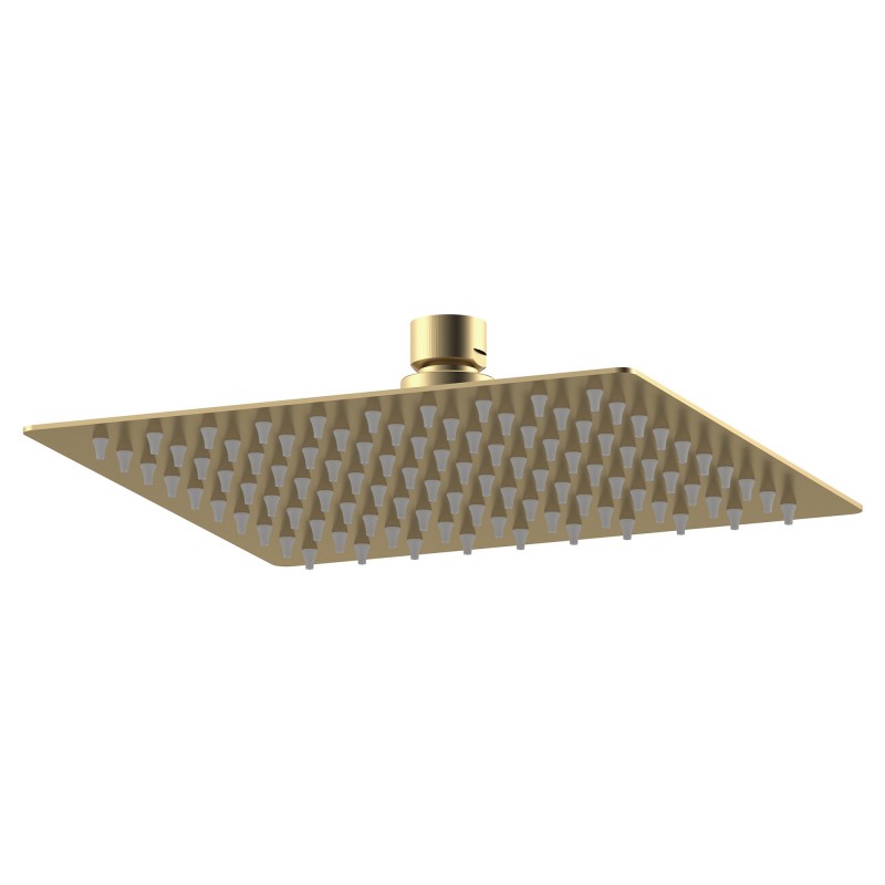Brushed Brass Square Shower Fixed Head 200mm