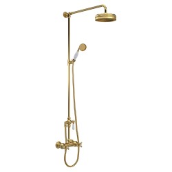Brushed Brass Traditional Thermostatic Shower Valve & Kit