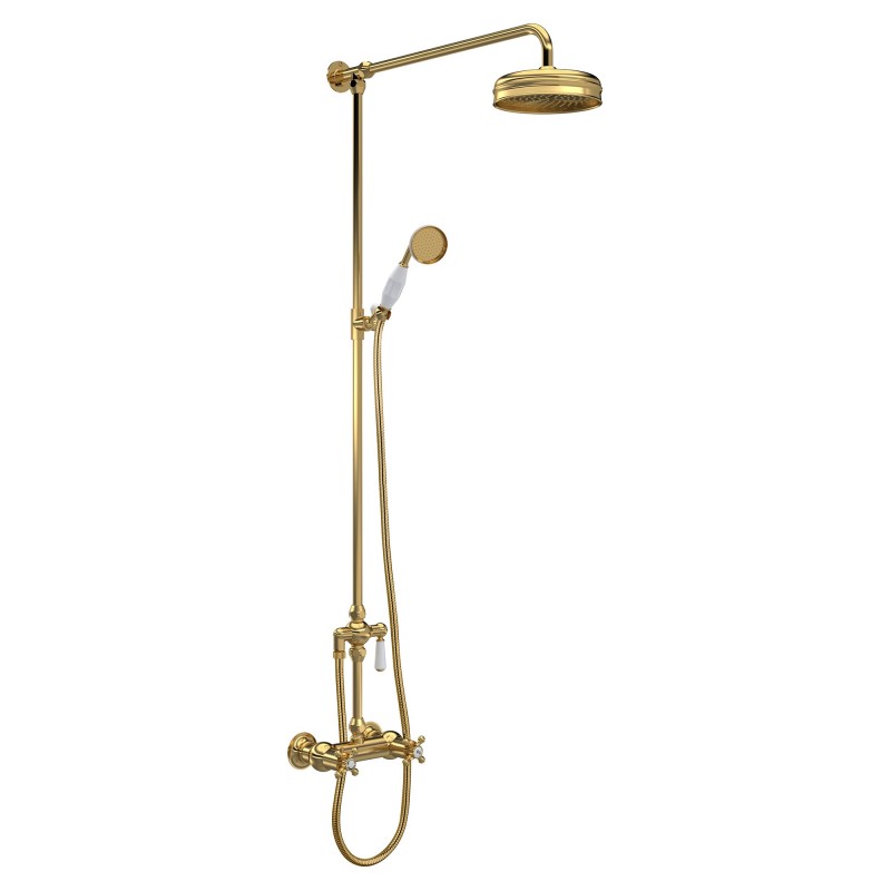 Brushed Brass Traditional Thermostatic Shower Valve & Kit Brushed Brass Traditional Thermostatic Shower Valve & Kit