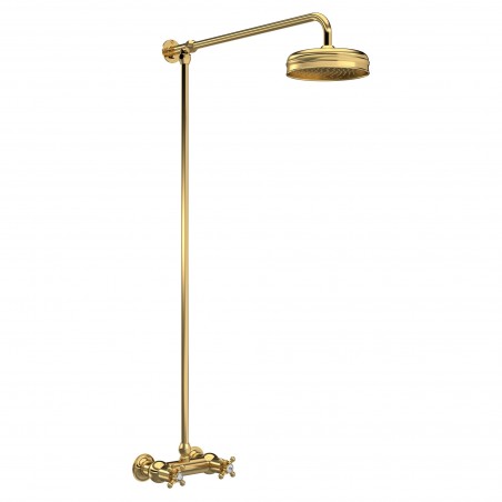 Brushed Brass Traditional Thermostatic Shower Valve & Kit