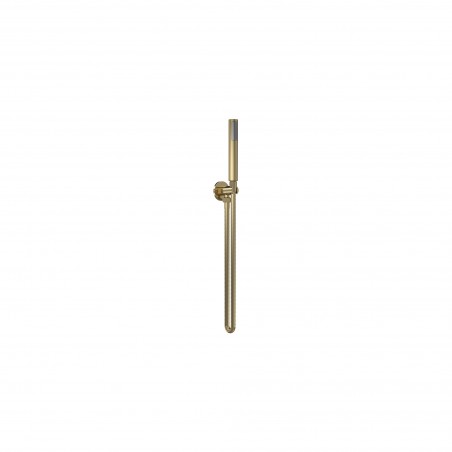 Brushed Brass Round Outlet Elbow, Parking Bracket, Shower Hose and Handset