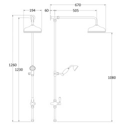 Victorian Grand Rigid Riser Kit - Technical Drawing