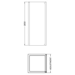 Pacific 800mm Shower Side Panel - Technical Drawing