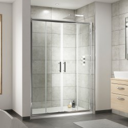 Pacific Double Sliding Shower Door 1400mm - Insitu