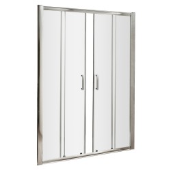 Pacific Double Sliding Shower Door 1400mm with Round Handle
