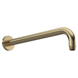Brushed Brass Wall-Mounted Round Shower Arm