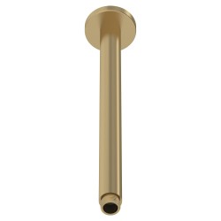 Brushed Brass Ceiling-Mounted Shower Arm 300mm