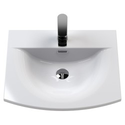 Arno 500mm Freestanding 2 Door Vanity Unit with Curved Basin - Gloss White - Insitu