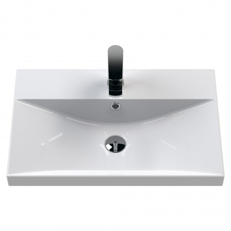 Arno 600mm Freestanding 2 Door Vanity Unit with Thin-Edge Basin - Gloss White