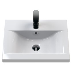 Arno 500mm Wall Hung 2 Door Vanity Unit with Mid-Edge Basin - Gloss White