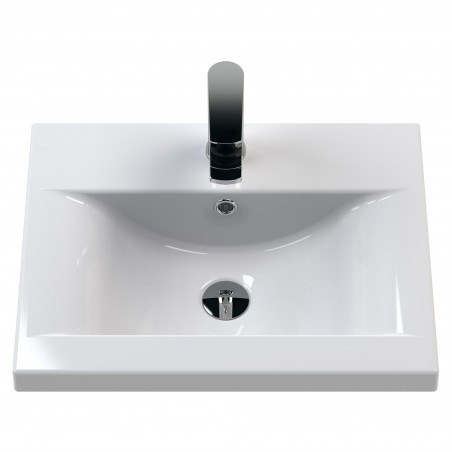 Arno 500mm Freestanding 2 Door Vanity Unit with Mid-Edge Ceramic Basin - Soft Black