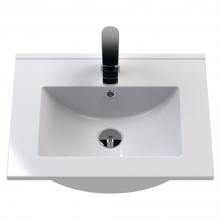 Arno 500mm Freestanding 2 Door Vanity Unit with Minimalist Ceramic Basin - Soft Black