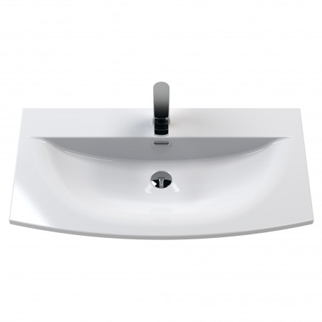 Arno 800mm Freestanding 2 Door Vanity & Curved Ceramic Basin - Satin Grey