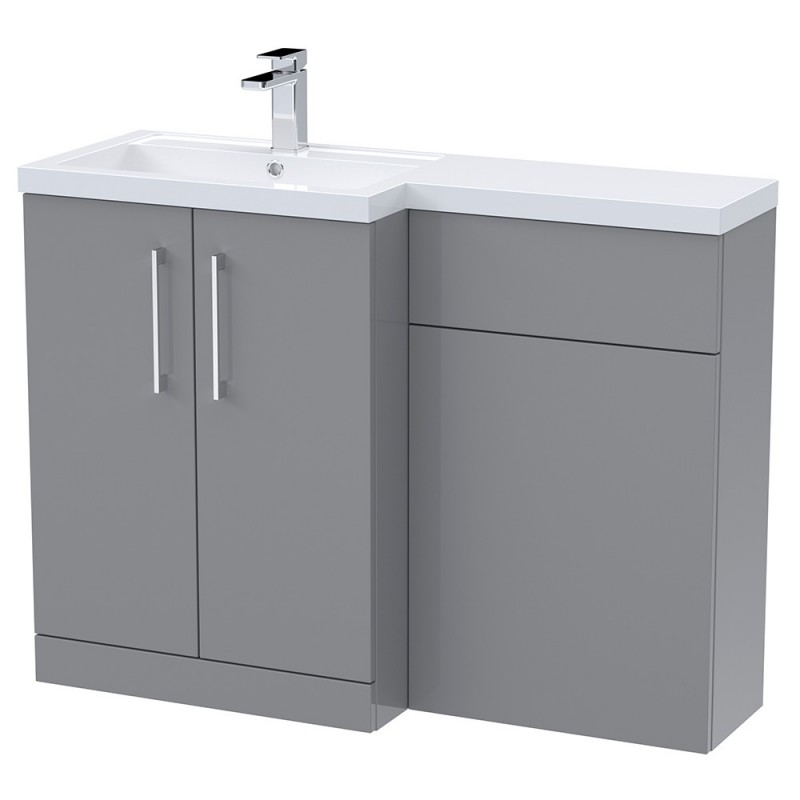 Arno 1100mm Left Hand Combination - Satin Grey Arno 1100mm Left Hand Combination - Satin Grey