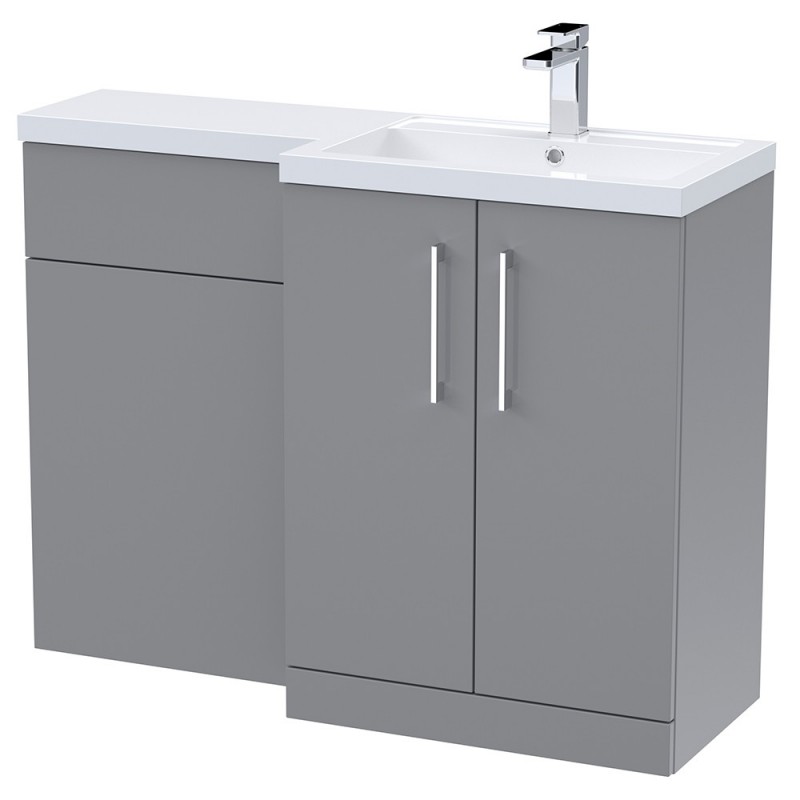 Arno 1100mm Right Hand Combination - Satin Grey Arno 1100mm Right Hand Combination - Satin Grey