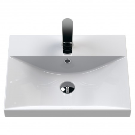 Arno 500mm Wall Hung 2 Door Vanity Unit & Thin-Edge Ceramic Basin - Midnight Blue