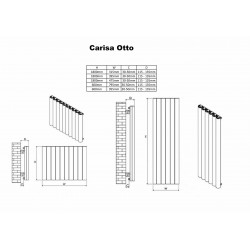 Carisa Otto White Aluminium Radiator - 315 x 1800mm - Technical Drawing