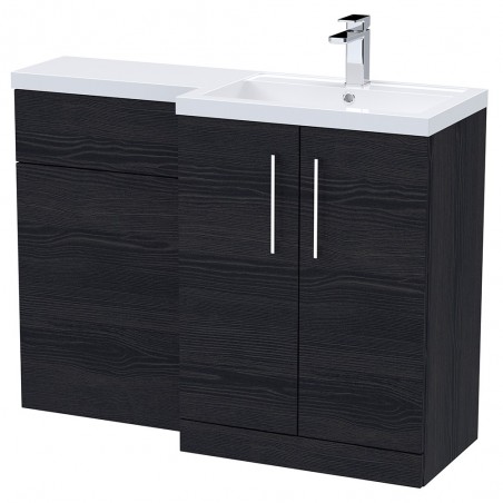 Arno 1100mm Right Hand Combination - Charcoal Black Woodgrain