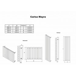 Carisa Mayra Chrome Radiator - 270 x 1800mm - Technical Drawing