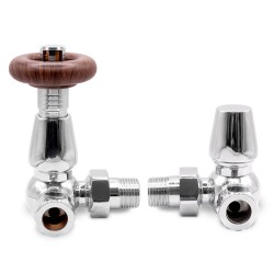 Chrome Traditional Thermostatic Radiator Valves Corner