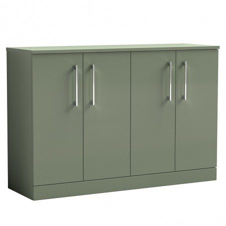 Arno 1200mm Freestanding 4 Door Vanity Unit with Worktop - Satin Green