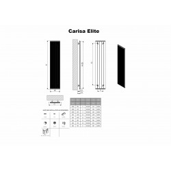 Carisa Elite White Aluminium Radiator - 445 x 1800mm - Technical Drawing