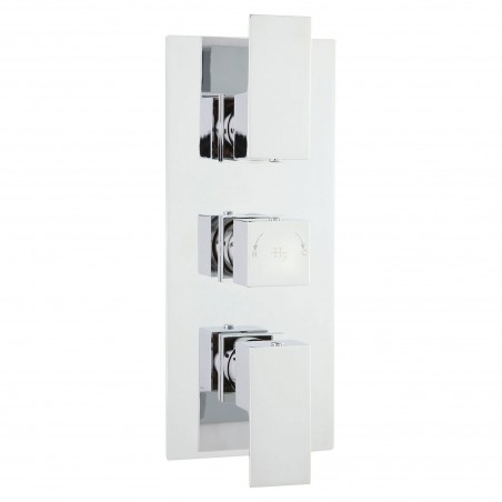 Art Triple Thermostatic Valve Rectangular Plate