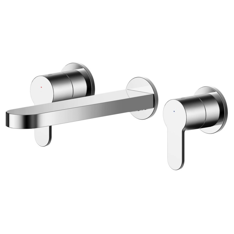 Arvan Wall Mounted 3 Tap Hole Basin Mixer - Chrome