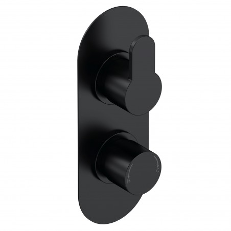 Arvan Twin Thermostatic Valve - Matt Black