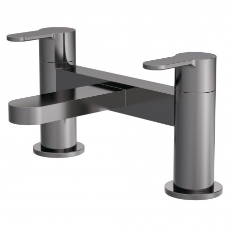 Arvan Deck Mounted Bath Filler - Brushed Pewter