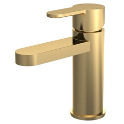 Arvan Mono Basin Mixer With Push Button Waste - Brushed Brass