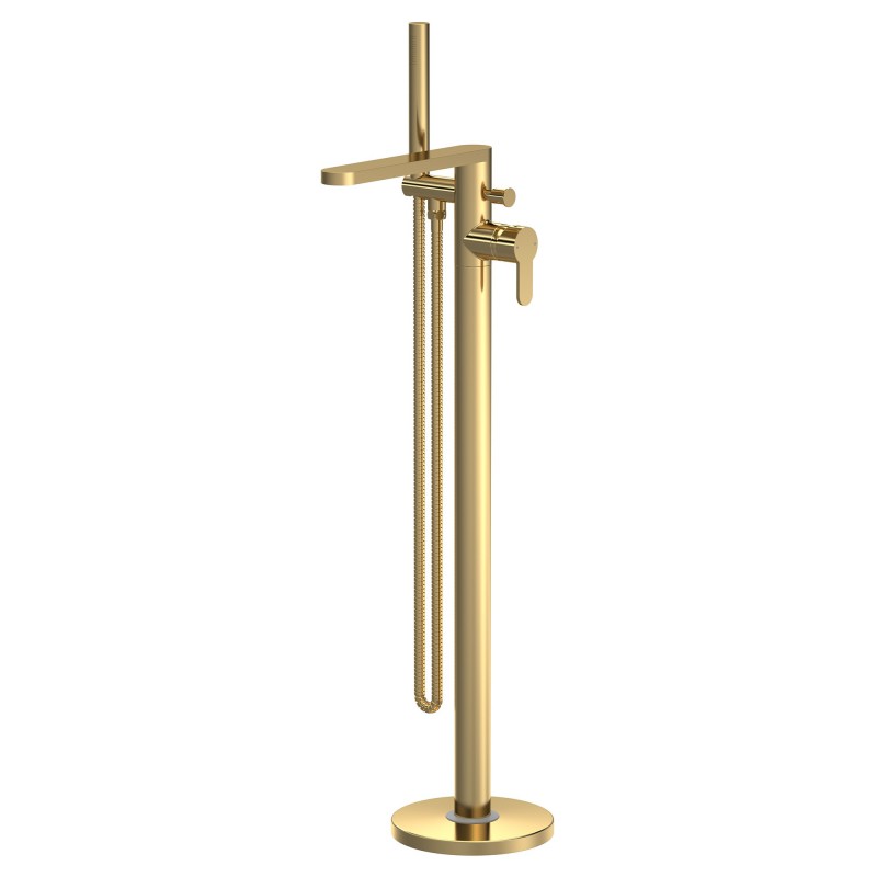 Arvan Freestanding Bath Shower Mixer - Brushed Brass Arvan Freestanding Bath Shower Mixer - Brushed Brass