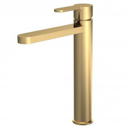 Arvan High-Rise Mono Basin Mixer - Brushed Brass